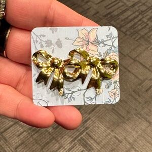 Gold Bow Earrings